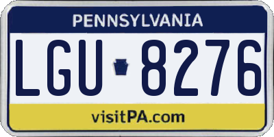 PA license plate LGU8276