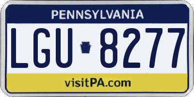 PA license plate LGU8277