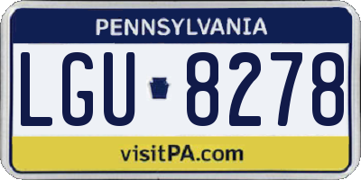 PA license plate LGU8278