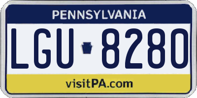 PA license plate LGU8280