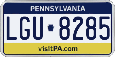 PA license plate LGU8285