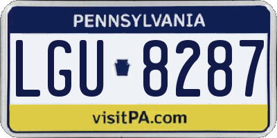 PA license plate LGU8287