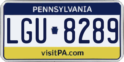 PA license plate LGU8289