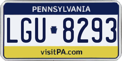 PA license plate LGU8293