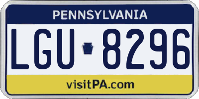 PA license plate LGU8296
