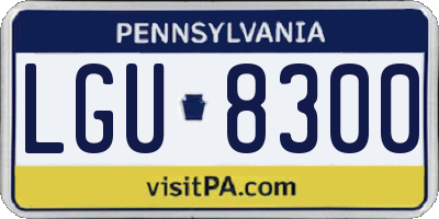PA license plate LGU8300