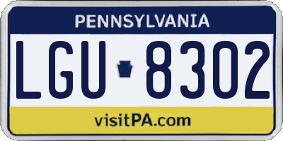 PA license plate LGU8302