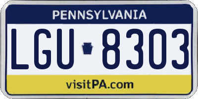 PA license plate LGU8303