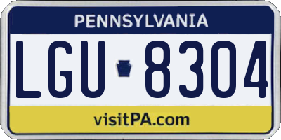 PA license plate LGU8304