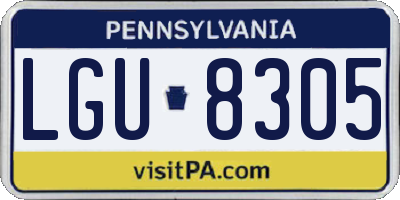 PA license plate LGU8305