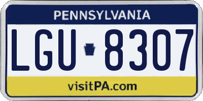 PA license plate LGU8307