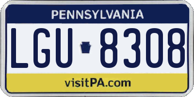PA license plate LGU8308