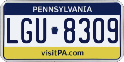 PA license plate LGU8309