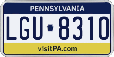PA license plate LGU8310