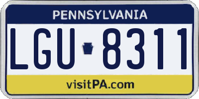 PA license plate LGU8311