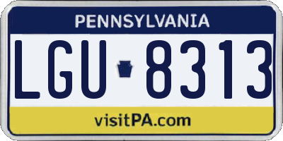 PA license plate LGU8313