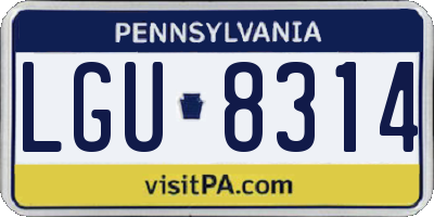 PA license plate LGU8314