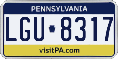 PA license plate LGU8317