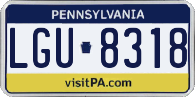 PA license plate LGU8318