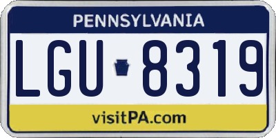 PA license plate LGU8319