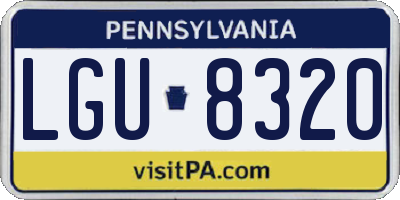 PA license plate LGU8320