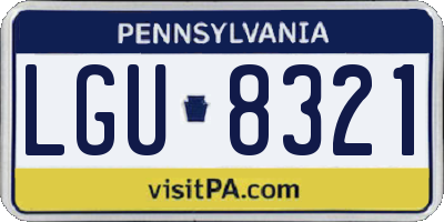 PA license plate LGU8321