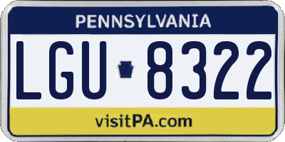 PA license plate LGU8322