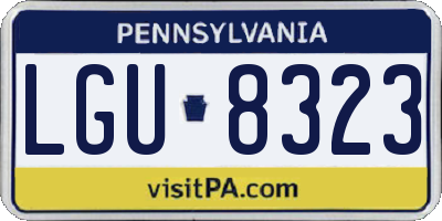 PA license plate LGU8323