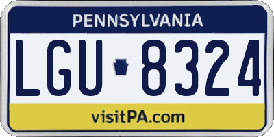 PA license plate LGU8324