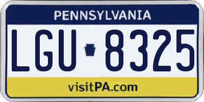 PA license plate LGU8325
