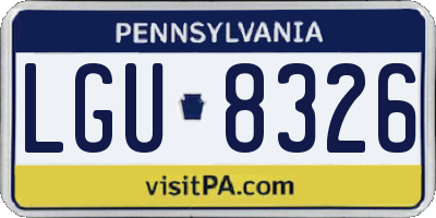 PA license plate LGU8326