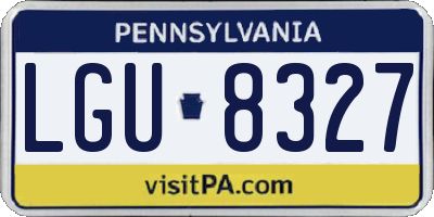 PA license plate LGU8327
