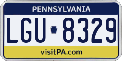 PA license plate LGU8329