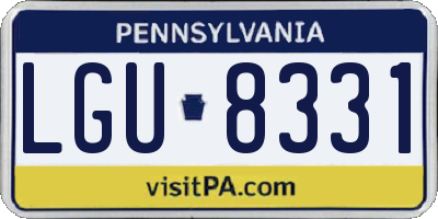 PA license plate LGU8331