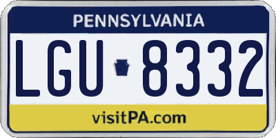 PA license plate LGU8332