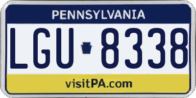 PA license plate LGU8338