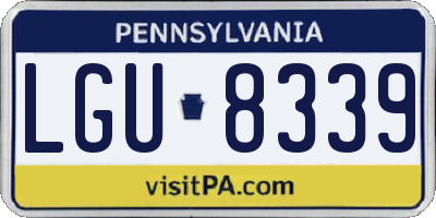 PA license plate LGU8339