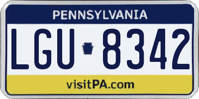 PA license plate LGU8342