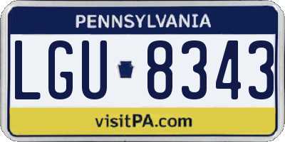 PA license plate LGU8343