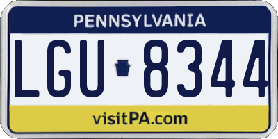PA license plate LGU8344