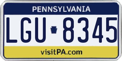 PA license plate LGU8345