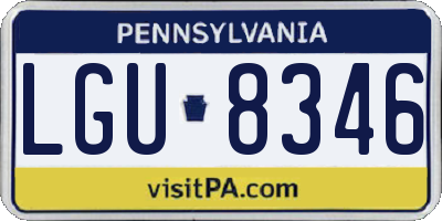 PA license plate LGU8346