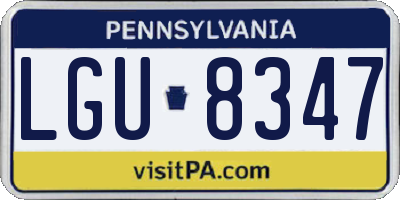 PA license plate LGU8347