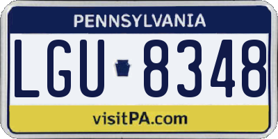 PA license plate LGU8348