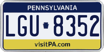 PA license plate LGU8352