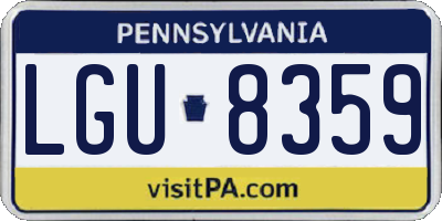 PA license plate LGU8359