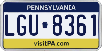 PA license plate LGU8361