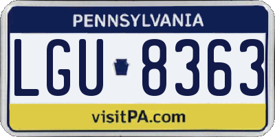 PA license plate LGU8363