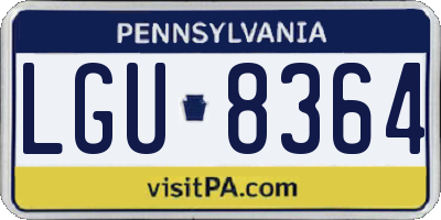 PA license plate LGU8364