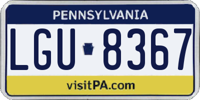 PA license plate LGU8367